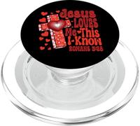 Cruz De Valentines Jesús Me Ama Corazones De Fe Cristiana PopSockets PopGrip para MagSafe