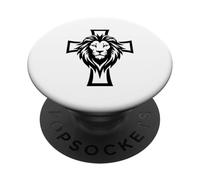 Cruz del León de Judá Culto Espiritual Cristiano Religioso PopSockets PopGrip Adhesivo
