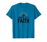 Cruz devocional Religiosa del Hombre de fe para Hombres Camiseta, Hombre, Zafiro, 3XL