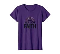 Cruz devocional Religiosa del Hombre de fe para Hombres Camiseta, Mujer, Morado, XL