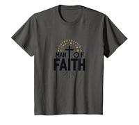 Cruz devocional Religiosa del Hombre de fe para Hombres Camiseta, Niños, Asfalto, 3 años