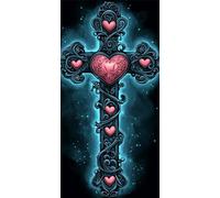 Cruz Diamond Painting Adultos Grande XXL Amar Diamond Painting Kit Completo, DIY Ronda Pintura de Diamante Cuadro Diamantes Cristal Art Punto de Cruz Set para Decoración Pared Hogar 90x180cm, Model967