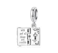 Cruz Fe Colgante Charm 925 Sterling Silver Charm se adapta para pulsera Pandora, SCC3115