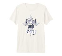 Cruz gótica del Himno Cristiano de Confianza y Obedecer Camiseta Premium