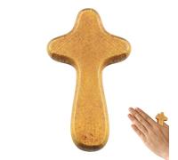 Cruz hecha de Tierra Santa | 12 cruces de madera | Pequeñas cruces de madera adheridas | Pequeñas cruces de madera para orar | Cruces adherentes para caber en tu mano | Cruz de palma para rezar