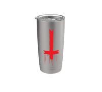Cruz invertida al revés Vaso térmico de acero inoxidable de doble pared