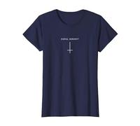 Cruz Invertida Serenidad pecaminosa - Satanás Minimalista Camiseta, Mujer, Azul Marino, M