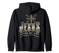 Cruz Jesucristo Salvó Mi Vida Cristiano Salvador Religioso Sudadera con Capucha