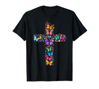 Cruz Mariposa Fe Cristiana Jesús Adoración Religiosa Camiseta
