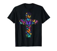 Cruz Mariposa Fe Cristiana Jesús Adoración Religiosa Camiseta