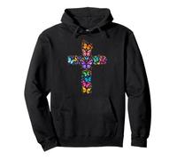 Cruz Mariposa Fe Cristiana Jesús Adoración Religiosa Sudadera con Capucha