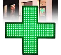 Cruz médica LED, cruz luminosa for farmacia, llamativa, 3 modos, siempre brillante, intermitente, intermitente general, ideal for decoración, tiendas, clínicas y farmacias.(18-inch)