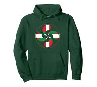 Cruz País Vasco Lauburu Ikurrina Euskal Herria EU España Sudadera con Capucha, Unisex para Adultos, Verde Bosque, XL