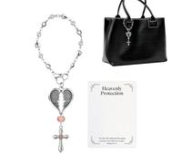 Cruz para espejo de coche | alas de ángel colgante de espejo retrovisor, colgante religioso para tiempo de oración por la noche, viaje por la mañana, viajes por carretera, conducción diaria, autopista