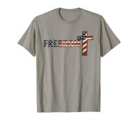 Cruz patriótica de la Libertad Cristiana Bandera de Estados Unidos Vintage Camiseta