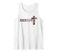 Cruz patriótica de la Libertad Cristiana Bandera de Estados Unidos Vintage Camiseta sin Mangas