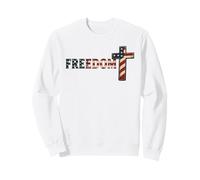 Cruz patriótica de la Libertad Cristiana Bandera de Estados Unidos Vintage Sudadera