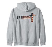 Cruz patriótica de la Libertad Cristiana Bandera de Estados Unidos Vintage Sudadera con Capucha