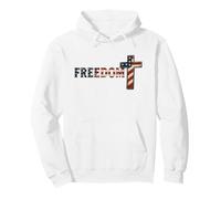 Cruz patriótica de la Libertad Cristiana Bandera de Estados Unidos Vintage Sudadera con Capucha