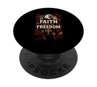 Cruz patriótica fe Libertad Vintage Hombre Cristiano PopSockets PopGrip Adhesivo