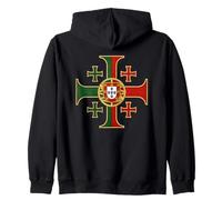 Cruz Portuguesa de Jerusalén - Portugal Católico Sudadera con Capucha