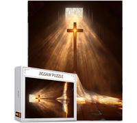 Cruz Puzzle 1314 Piezas Adultos, Puzzle Atardecer Patrón Diseño, Jigsaw Adultos, DIY Artesanía Familia Actividades con Embalaje de Caja de Regalo, Home Room Wall Decor, Regalo Mujer, 75x50cm, Model996