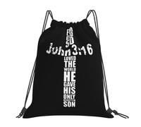Cruz Religiosa Juan 3-16 Hombre Mujer Mochila De Cuerdas Ajustable Mochila Con Cordón Gran Capacidad Mochilas Deportiva Para Natación Baloncesto Voleibol