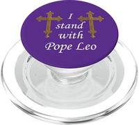 Cruz Romana. Estoy con el Papa León. PopSockets PopGrip para MagSafe