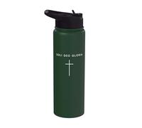 Cruz Soli Deo Gloria - Minimalista Cristiano Religioso Jesús Stainless Steel Insulated Water Bottle