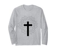 Cruz Vintage Bendito Cristiano Fe Jesús Amante Espiritual Manga Larga