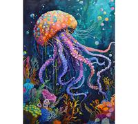 Cruz y Gloria - Opus del Oc ano: La Majestuosa Medusa - Rompecabezas de 1000 piezas para adultos | Medusas de fuegos artificiales | Vibrante esce