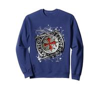 Cruzada de Regalo de Escudo y Cruz de Caballero templario Sudadera, Unisex para Adultos, Azul Marino, S