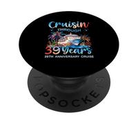 Cruzando 39 años, Pareja Que viaja en Crucero por el 39 Aniversario PopSockets PopGrip Adhesivo