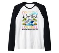 Cruzando Juntos Cozumel Cruise Memories Camiseta Manga Raglan