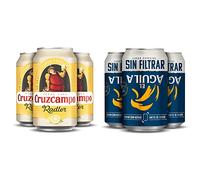 Cruzcampo Radler Cerveza Limon Pack Lata, 24 x 33 l Aguila Sin Filtrar Cerveza Lager Especial Pack Lata, 24 x 33cl