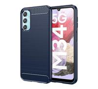 Cruzerlite Compatible con Samsung Galaxy A35 5G Funda, Fibra de Carbono Textura Diseño de Absorción de Golpes Funda Compatible Samsung Galaxy A35 5G Funda (2024) (Azul)