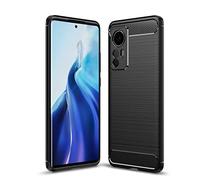 CruzerLite Funda Compatible con Xiaomi Mi 12, Funda de diseño de Textura de Fibra de Carbono, antiarañazos, absorción de Golpes, Hecha Funda para Xiaomi Mi 12 (2022) (Negro)