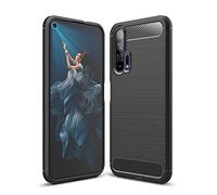 Cruzerlite Funda Honor 20 Pro, Carbon Fiber Texture Design Back Cover Anti-Scratch Shock Absorption Funda para Huawei Honor 20 Pro (Black)