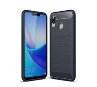 Cruzerlite Funda Honor Play, Carbon Fiber Shock Absorption Slim TPU Cover for Huawei Honor Play (Blue)