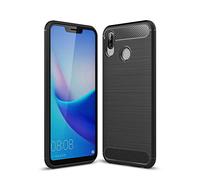 Cruzerlite Funda Honor Play, Huawei Funda Honor Play, Carbon Fiber Shock Absorption Slim TPU Cover for Huawei Honor Play (Black)