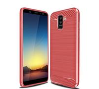 Cruzerlite Funda para Galaxy A6+ 2018, Carbon Fiber Shock Absorption Slim Funda para Samsung Galaxy A6 Plus 2018 (Red)