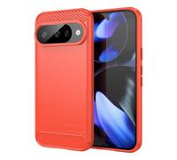 CruzerLite Funda para Google Pixel 10, diseño de Textura de Fibra de Carbono, antiarañazos, absorción de Golpes, Funda para Google Pixel 10 Pro (2025) (Rojo)