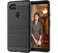 Cruzerlite Funda para Google Pixel 2 XL Funda, Carbon Fiber Shock Absorption Slim Cover para Google Pixel 2 XL (2017) (Black)