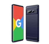 Cruzerlite Funda para Google Pixel 7 Pro, Carbon Fiber Texture Design Cover Anti-Scratch Shock Absorption Funda para Google Pixel 7 Pro (2022) (Blue)