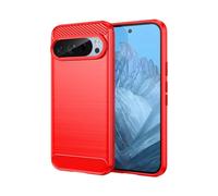 Cruzerlite Funda para Google Pixel 9, para Google Pixel 9 Pro, diseño de textura de fibra de carbono, antiarañazos, absorción de golpes, funda protectora para Google Pixel 9/9 Pro (2024) (rojo)