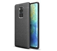 Cruzerlite Funda para Huawei Mate 20X, Funda Mate 20X, Flexible Slim Case with Leather Texture Grip Pattern and Shock Absorption TPU Cover for Huawei Mate 20X (Black)