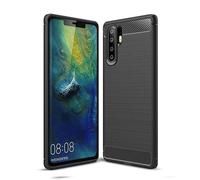 Cruzerlite Funda para Huawei P30 Pro, Carbon Fiber Shock Absorption Slim TPU Cover para Huawei P30 Pro (Black)