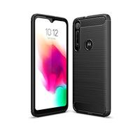 Cruzerlite Funda para Moto G8 Play, Funda para Moto One Macro, Carbon Fiber Texture Design Cover Shock Absorption Cover para Moto G8 Play/para Moto One Macro (Black)