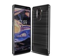 Cruzerlite Funda para Nokia 7 Plus, Carbon Fiber Shock Absorption Slim Cover para Nokia 7 Plus (Black)