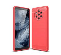 Cruzerlite Funda para Nokia 9 PureView, Carbon Fiber Shock Absorption Slim TPU Cover para Nokia 9 PureView (Red)